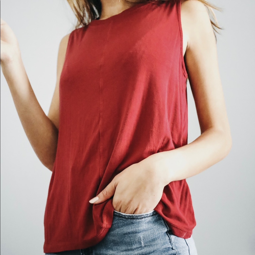 Ann Taylor Maroon Sleeveless Top